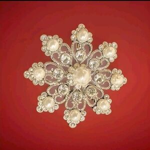 Elegant Silver and Pearl Brooch